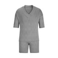 thumbnail image 6 of hopeusnice Men's Pants Solid Color Lounge Sets 2Pcs Comfyfit Workout Activewear Loose Loungewear Casual Beach Elastic Waist Shorts Pockets Fall Lightweight Gray M, 6 of 7