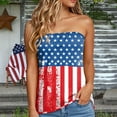 thumbnail image 2 of Mepaouo Tube Tops for Women Off Shoulder Strapless Tank Top American Flag Summer Vacation Bandeau Tunic, 2 of 5
