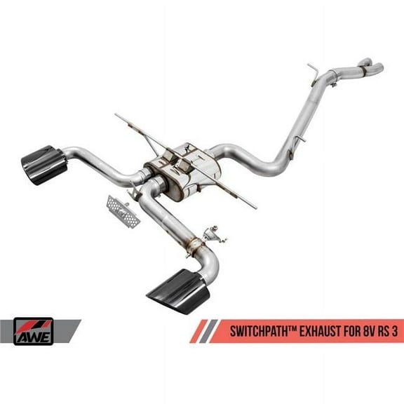 AWE Tuning SwitchPath Exhaust with Diamond RS-Style Tips for 2017-2019 Audi RS3 8V, Black