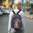 thumbnail image 7 of FORMRS Mini Backpack Purse for Women Travel Daypack Casual Shoulder Bag, Purple UFO, 7 of 7