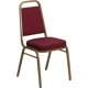 thumbnail image 3 of Songqin Trapezoidal Back Fabric Upholstered Stackable Banquet Chair, Multipurpose Stacking Chair with Padded Seat and Back, Burgundy Patterned/Gold, 3 of 16