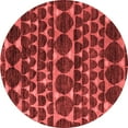 thumbnail image 1 of Ahgly Company Indoor Round Abstract Red Modern Area Rugs, 7' Round, 1 of 4