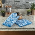 thumbnail image 2 of Lavish Home Oven Mitt And Pot Holder Set, Quilted And Flame And Heat Resistant (Blue), 2 of 5