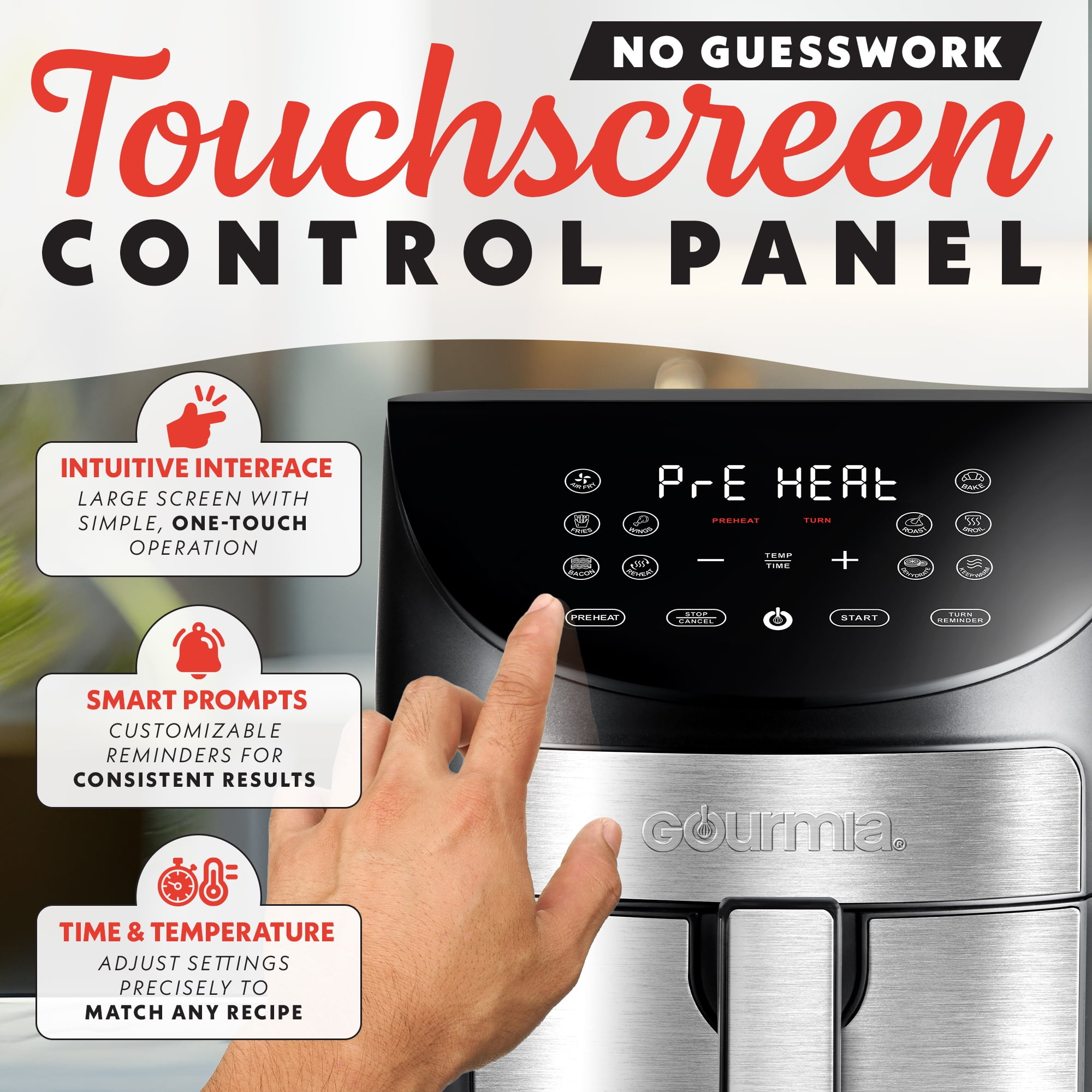 Gourmia GAF798 Air Fryer - 7 Quart, Digital 10 One-Touch