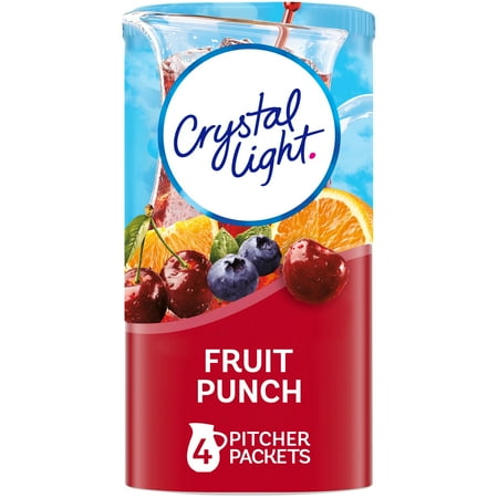 Crystal Light Fruit Punch Artificially Flavored Powdered Drink Mix, 4 ct Pitcher Packets