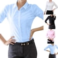 thumbnail image 5 of Women Shirt White Blouses Casual Long Sleeve Ladies Profession Slim Fit Tops, 5 of 7