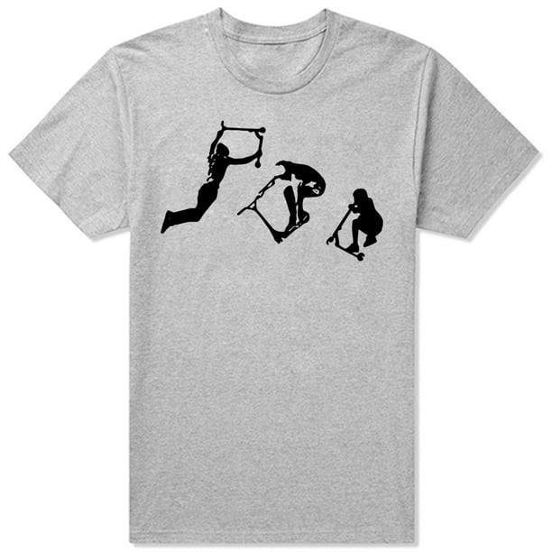 Camisetas divertidas de verano con diseño gráfico de patinete de acrobacias, de algodón, de manga corta, para regalo de cumpleaños, para hombre