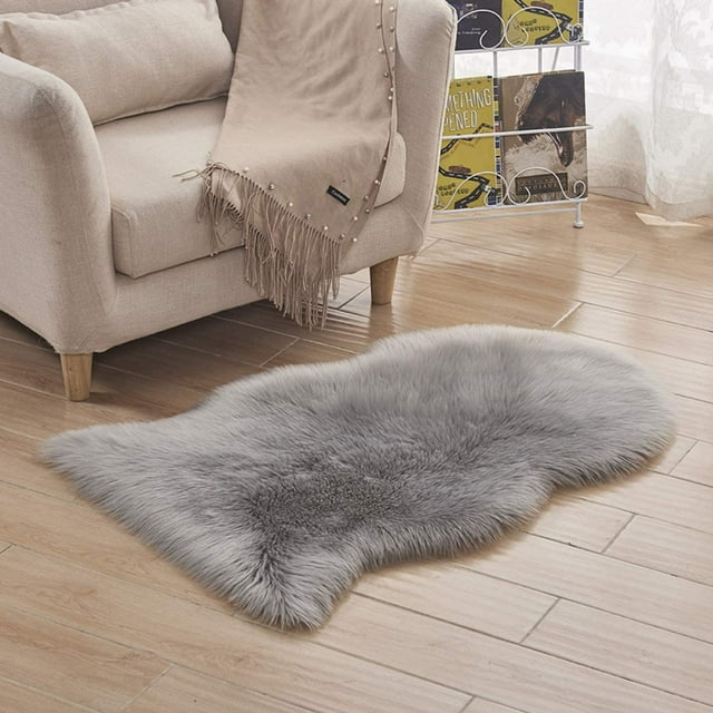 Shiyiup Soft Artificial Sheepskin Rug Chair Cover Floor Mat Area Rugs Home Decor