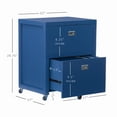 thumbnail image 6 of Linon Lakelyn 2-Drawer Rolling File Cabinet, Navy Finish, 6 of 25