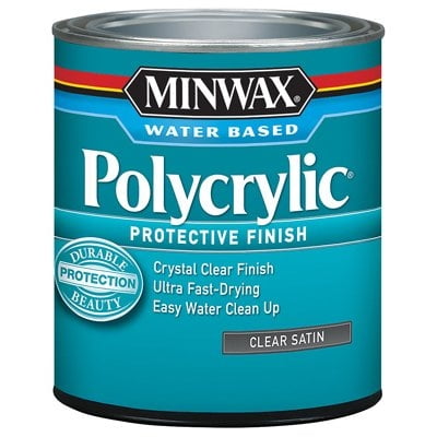 Polycrylic Protective Finish, Satin Clear, 1/2 Pint - 233334444