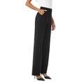 thumbnail image 4 of Pantalón negro de mujer iChosy de tiro alto y pierna ancha, talla 6, 4 of 9