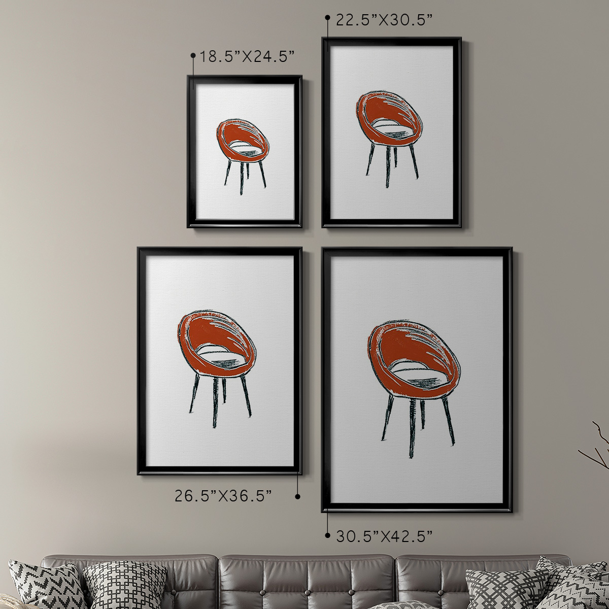Take a Seat V Premium Framed Print, in Gold, Black, or Silver - Ready to Hang