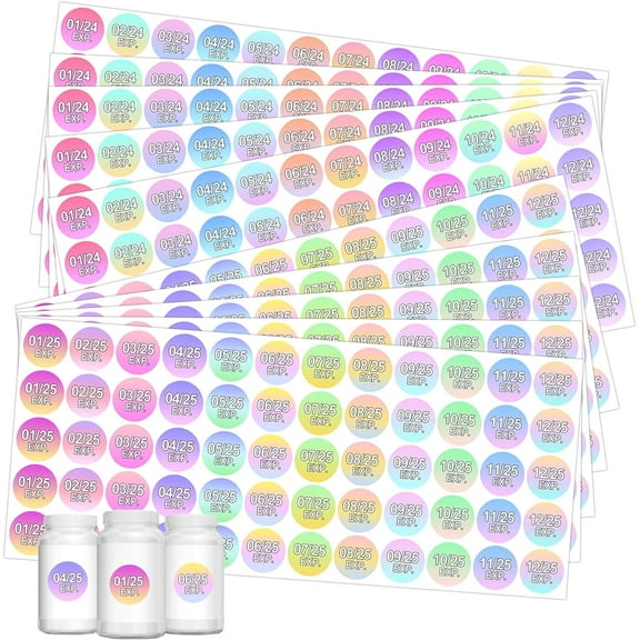 Pharmacy Expiration Dates Stickers 2024-2025 Expiration Date Stickers 1inch EXP Dates Labels Stickers for Inventory 600Pcs