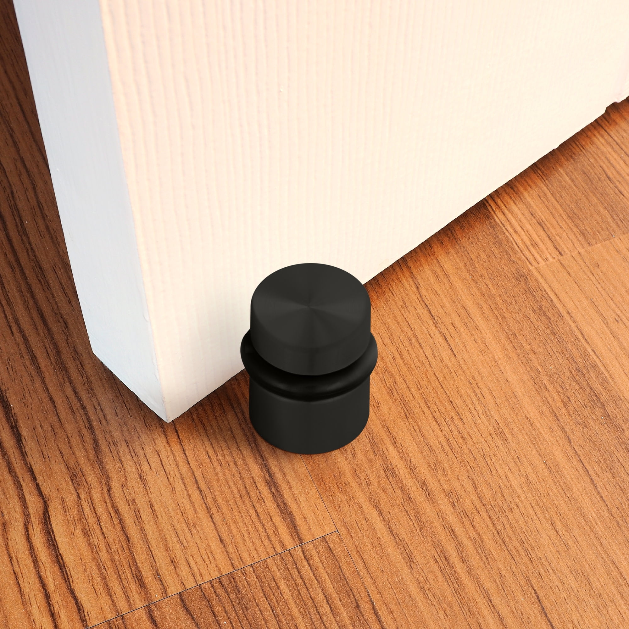 Design House 2-Pack Modern Cylindrical Floor Mounted Door Stops with Rubber Bumper, Oil Rubbed Bronze