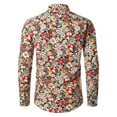 thumbnail image 5 of CONZONE Mens Buttons Down Shirts Long Sleeve Shirts For Men Trendy Floral Graphic Lapel Soft Lightweight Tops, 5 of 5
