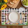 thumbnail image 4 of Easter Bunny Gnomes Placemats Set of 4, Spring Easter Eggs Floral Black Plaid Placemats for Dining Table, Place Mats for Kitchen Tabletop, Waterproof Wipeable Dining Table Mats Set, 4 of 9