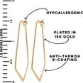 thumbnail image 4 of Humble Chic Geometric Chevron Threader Hoop Earrings - 18K Gold Plated - 1.5 inch, 4 of 9