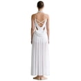 thumbnail image 5 of Haitryli Lyrical Dance Dress for Women Halter Sleeveless Mesh Flowy Tulle Skirt Maxi Long Dress Ivory S, 5 of 6