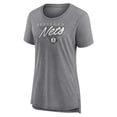 thumbnail image 2 of Women's Fanatics Heathered Gray Brooklyn Nets True Classics Tri-Blend T-Shirt, 2 of 3
