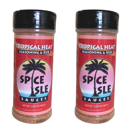 Spice Isle Sauces Tropical Heat Seasoning/Rub, Spicy Caribbean Blend, 2-Pack, 6.35 oz