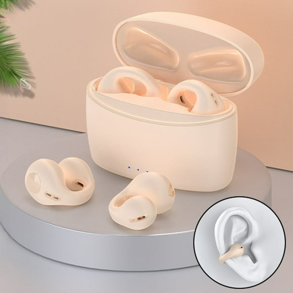 Auriculares inalámbricos Bluetooth 5.3 Earclip | Diseño no en el oído | Reducción de ruido | Uso de largo alcance 36h | Sonido direccional | Micrófono dual | Modo de juego de baja latencia | Estuche