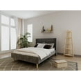 thumbnail image 2 of Tslinn Low Profile Full Modern Velvet Upholstered Platform Bed, Dark Gray, 2 of 5