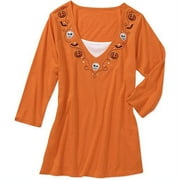 Seasonal Women's Plus-Size Halloween 2fer Top