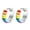 Silver Pierced, variant on Stainless Steel Rainbow Clip On Earrings Gay Lesbian Bisexual LGBT Pride Flag Huggie Ear Studs Non Pierced Silver