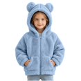 thumbnail image 4 of StSilkitty Baby Boys Girls Fleece Hooded Jacket Zip up Long Sleeve Jacket Coat with Pockets Fall Winter Warm Clothes Size 0-6, 4 of 6