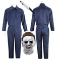 thumbnail image 2 of Máscara de disfraz de Michael Myers para adultos, accesorios para Halloween, mono, atuendos de terror, asesino sangriento, disfraz de fiesta de carnaval para hombres, 2 of 5