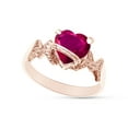 thumbnail image 2 of Heart Shape Simulated Ruby In 14K Rose Gold Over 925 Sterling Silver Ring Size 5.5, 2 of 5