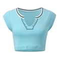 thumbnail image 4 of Kcodviy Womens V Neck Short 6X Top Sleeve Racer Back Tank 3X Workout Shirts Tops Halter Neck Crop Woman Top, 4 of 5