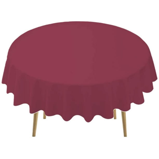 Maroon Disposable Table Covers, 6 Ft Round Table Cloth Size