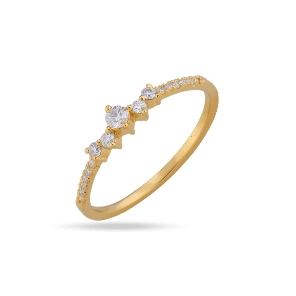 SOLITAIRE JEWELS 10k Solid Yellow Gold 0.21Ct Moissanite Diamond Classic Cluster Engagement Ring