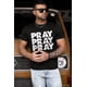 thumbnail image 4 of ABPHQTO Camiseta de manga corta con bandera de palabras Start Running de color negro para hombre, 4 of 5
