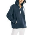 thumbnail image 2 of Nautica Women's V-Neck Kangaroo Front Pocket Sweatshirt Cotton Blend Hoodie-Blue / XXL, 2 of 4