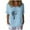 Light blue, variant on Womens Plus Size $5,Womens Short Sleeve Dandelions Printed V-Neck Tops T-Shirt Loose Casual Blouse