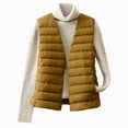 thumbnail image 3 of MELDVDIB Womens Quilted Puffer Vest Coat Button-Up Solid Color Fall Winter Jacket Warm Sleeveless Light Weight Outerwear Tops, 3 of 7
