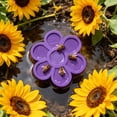 thumbnail image 5 of YAMB Flower Shaped Floating Drinking Station, 7.87in Outdoor Bee Floating Water Station Decor, Lightweight Foam Bird Bath Decor for Garden Orchard and Farm Outdoor Water Feeding, Purple, 5 of 7