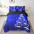 thumbnail image 2 of Feelyou Christmas Tree Kids Bedding Comforter Set 7pcs, Magic Jungle Reindeer King Bedding Sets, Glitter Xmas Stars Print Reversible Bed Sheets, Lightweight Room Decor, 2 of 7