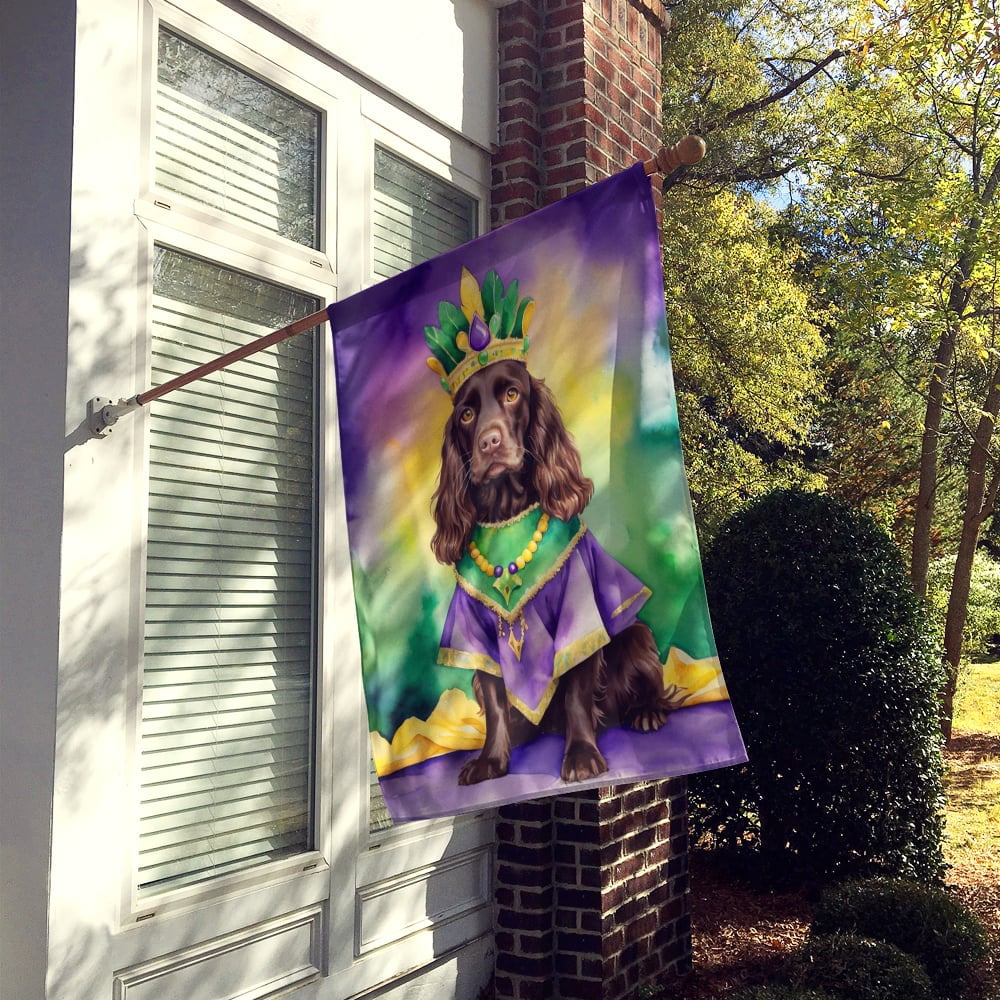 Boykin Spaniel King of Mardi Gras House Flag 28 in x 40 in