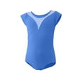 thumbnail image 2 of Girls' Solid Color Short Sleeved Round Neck Dance Practice Uniform Children's Jumpsuit in Medium and Large, 2 of 6
