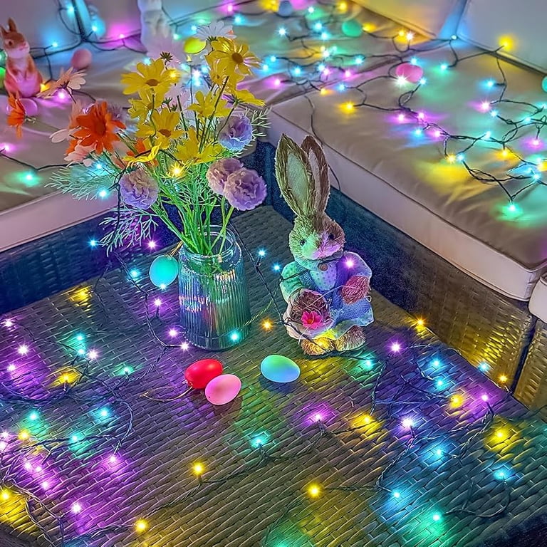 suddus 200 LED Multicolor Christmas Lights, 8 Modes Blinking Tree Lights with Remote, Colored Christmas String Lights for Outdoor Indoor Party Decoration