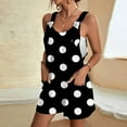 thumbnail image 2 of Nrmvnmi Womens Summer Casual Sleeveless Printed Short Rompers Adjustable Strap Loose Shorts Jumpsuits Overalls with Pockets Black XLMothers Day Gifts, 2 of 6