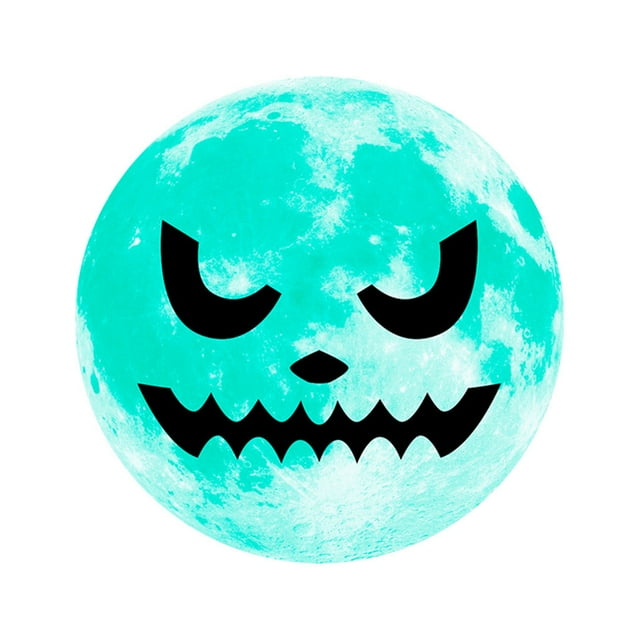 Halloween Sticker Self-adhesive Fluorescent Decal PVC Sticker Halloween Window Wall Luminous Moon Party Decoration, YHW004