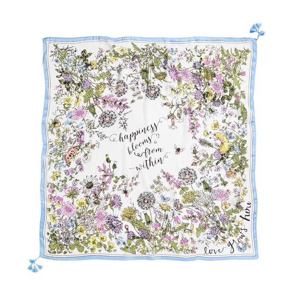 Inc International Concepts Garden Poem Square Scarf (White Bright, One Size)