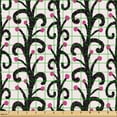 thumbnail image 2 of Ambesonne Vintage Fabric by the Yard Upholstery, Dotted Abstract Shapes Plot, 1 Yard, Magenta and Charcoal Grey, 2 of 5