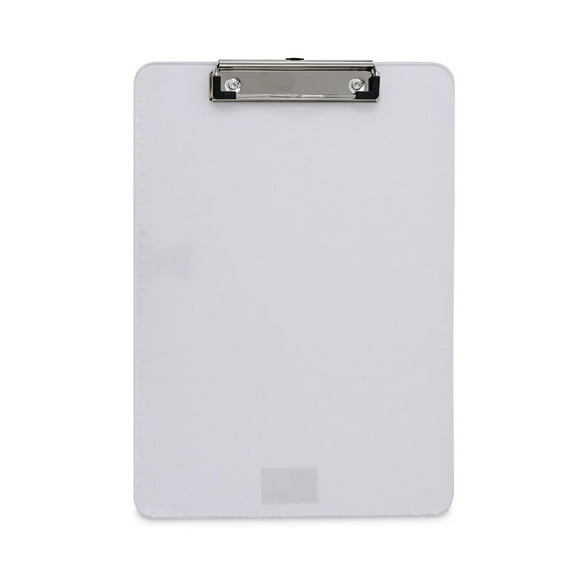 Universal UNV40310 Low-Profile Plastic Clipboard with 0.5 in. Clip Capacity for 8.5 x 11 Sheets - Clear