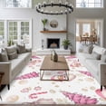 thumbnail image 3 of 8'x10' Area Rugs, Pink Santa Christmas Indoor Outdoor Area Rug for Living Room Bedroom, Xmas Tree Winter Snowflake Washable Bathroom Rugs Kitchen Floor Carpet Mats Home Decor Aesthetic, 3 of 8