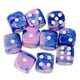 thumbnail image 1 of 10 dados cuadrados de seis caras opacos D6 de 16 mm, multicolor, blanco/dorado Rosa + azul Zulema Juego de dados de 6 caras, 1 of 8